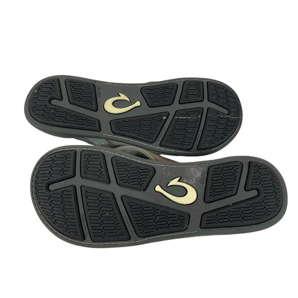 Olukai Tuahine Sandal Thongs Flip Flop Shoes Sz 10 Mens Leather Brown